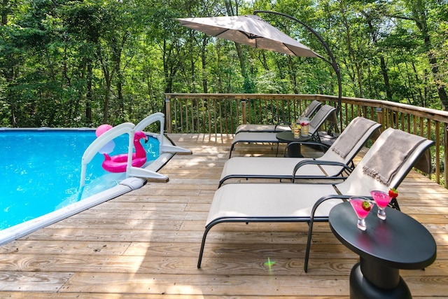 27 Maple Rd, Lake Peekskill, NY 10537 - wooden deck with an outdoor pool