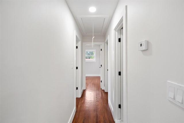 4 S Cardinal Ct, Islip, NY 11706 - hallway with attic access and wood finished floors