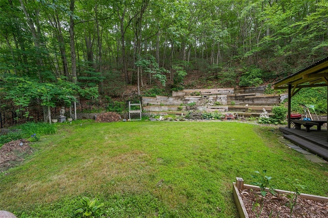 485 Harbor Rd, Cold Spring Harbor, NY 11724 - view of grassy yard featuring a deck