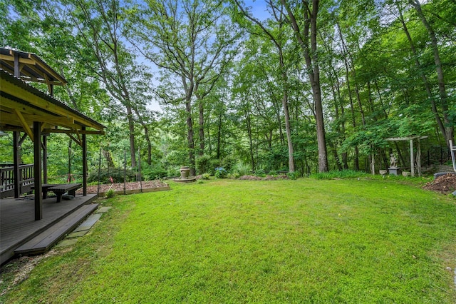 485 Harbor Rd, Cold Spring Harbor, NY 11724 - view of grassy yard featuring a deck