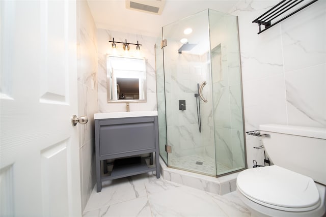 485 Harbor Rd, Cold Spring Harbor, NY 11724 - full bath featuring a marble finish shower, vanity, and marble finish flooring