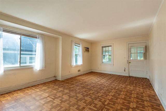 2 Florence St, North Baldwin, NY 11510 - spare room featuring ornamental molding and a wall unit AC