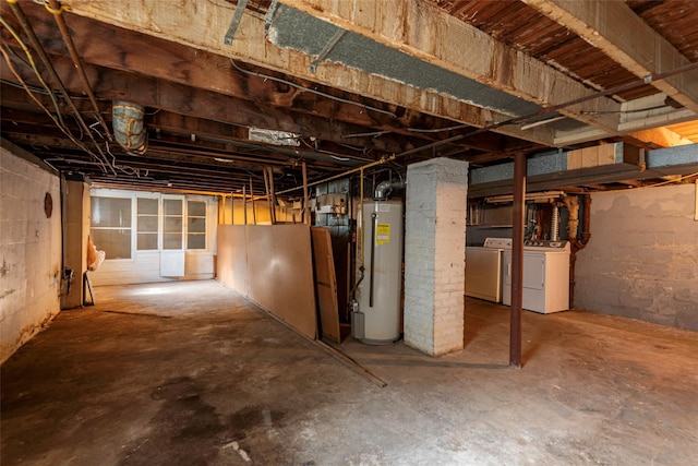 2 Florence St, North Baldwin, NY 11510 - unfinished below grade area with water heater and washer and dryer