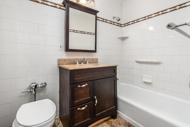 89-40 151st Ave Unit 1M, Howard Beach, NY 11414 - full bathroom with tile walls, vanity, and washtub / shower combination