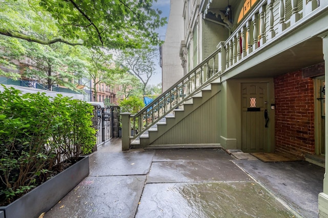 17E 128th St, New York Manhattan, NY 10035 - view of patio featuring stairway
