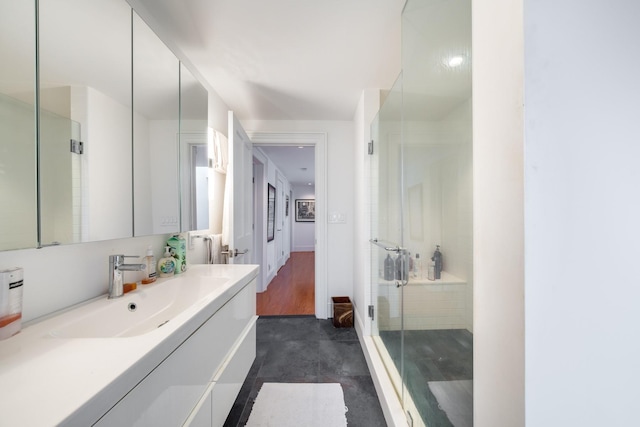 17E 128th St, New York Manhattan, NY 10035 - bathroom featuring vanity and a stall shower