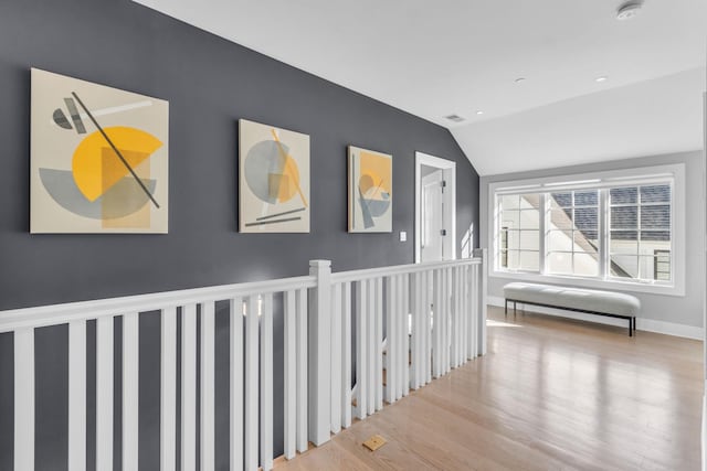 7 Honeysuckle Ln, Rye Brook, NY 10573 - hall with vaulted ceiling and wood finished floors