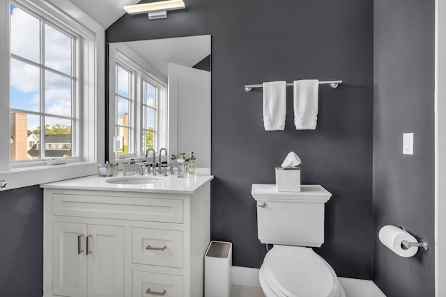 7 Honeysuckle Ln, Rye Brook, NY 10573 - bathroom with vanity and lofted ceiling