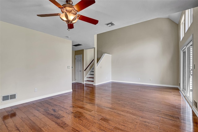 23 Indian Trce, Kings Park, NY 11754 - empty room featuring a ceiling fan, wood finished floors, and stairs