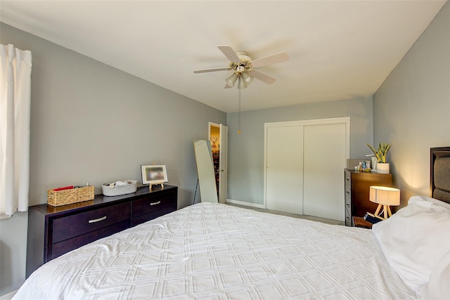 144-60 Gravett Rd Unit 4J, Kew Garden Hills, NY 11367 - bedroom with a closet and a ceiling fan