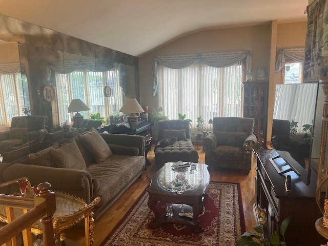 15916 92nd St, Howard Beach, NY 11414 - living area with lofted ceiling, wood finished floors, and plenty of natural light