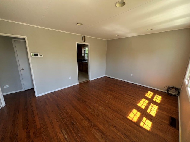 4 Harold St, Port Jervis, NY 12771 - unfurnished room with ornamental molding, dark wood-style flooring, and recessed lighting