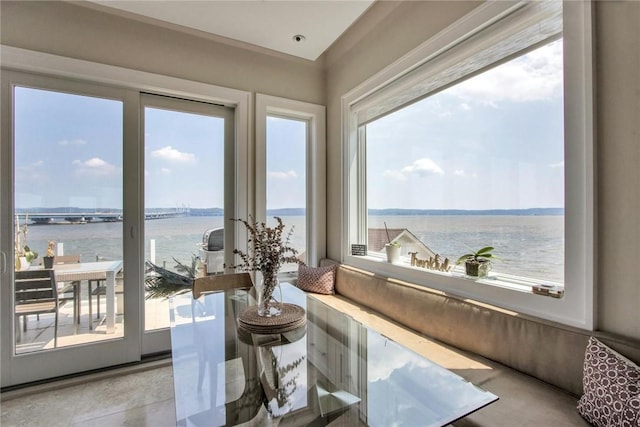 74 River Rd, Nyack, NY 10960 - dining room with healthy amount of natural light and a water view