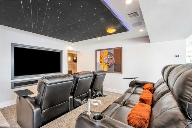 74 River Rd, Nyack, NY 10960 - home theater room featuring recessed lighting, carpet flooring, and a raised ceiling