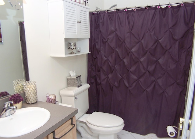 507 Constance Ln, Port Jefferson Station, NY 11776 - bathroom featuring vanity, tile patterned flooring, and a shower with shower curtain