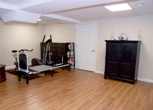507 Constance Ln, Port Jefferson Station, NY 11776 - workout area with light wood finished floors and baseboards