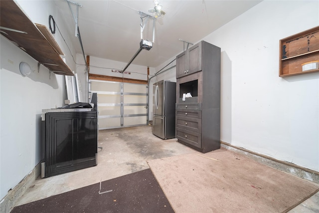 7 Miller Dr, Lake Grove, NY 11755 - garage featuring freestanding refrigerator and a garage door opener
