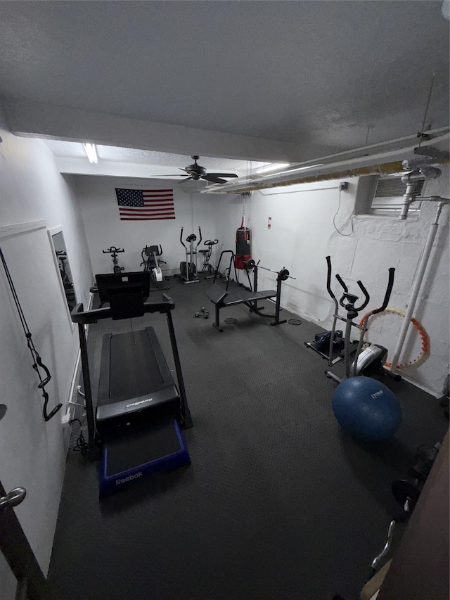 61-41 Saunders St Unit B44, Rego Park, NY 11374 - workout area featuring a ceiling fan
