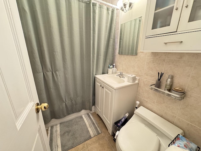 2208 76th St Unit A3, East Elmhurst, NY 11370 - full bath with vanity, tile walls, tile patterned flooring, and decorative backsplash
