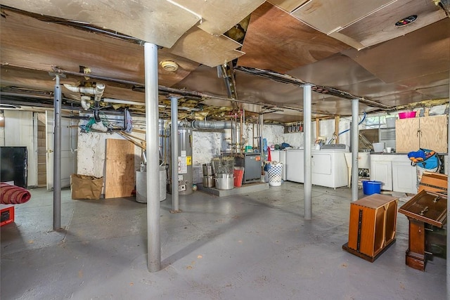 23 Sky Meadow Rd, Suffern, NY 10901 - unfinished basement with washing machine and clothes dryer and water heater
