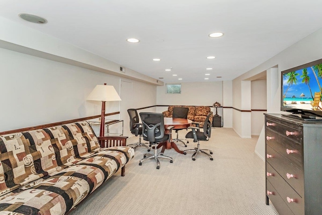 25 Reyam Rd, Lynbrook, NY 11563 - carpeted living area with recessed lighting