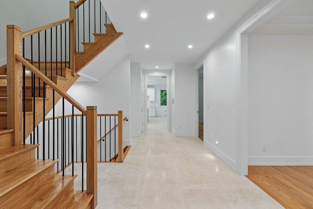 5 Francis Pl Unit 214, Monsey, NY 10952 - corridor featuring recessed lighting and stairway