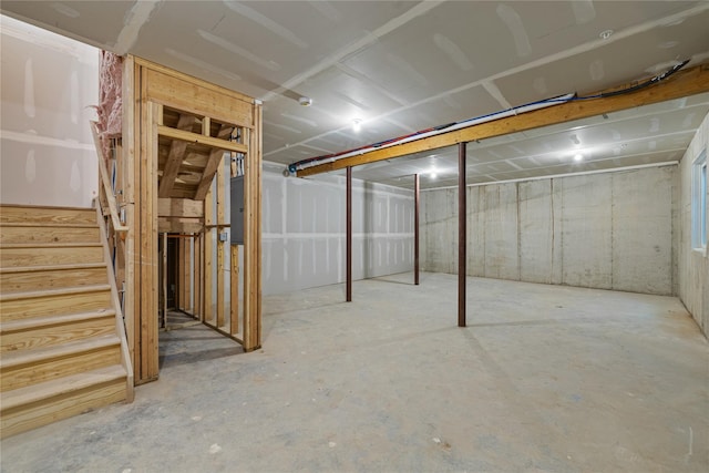 5 Francis Pl Unit 214, Monsey, NY 10952 - unfinished basement with stairs and electric panel