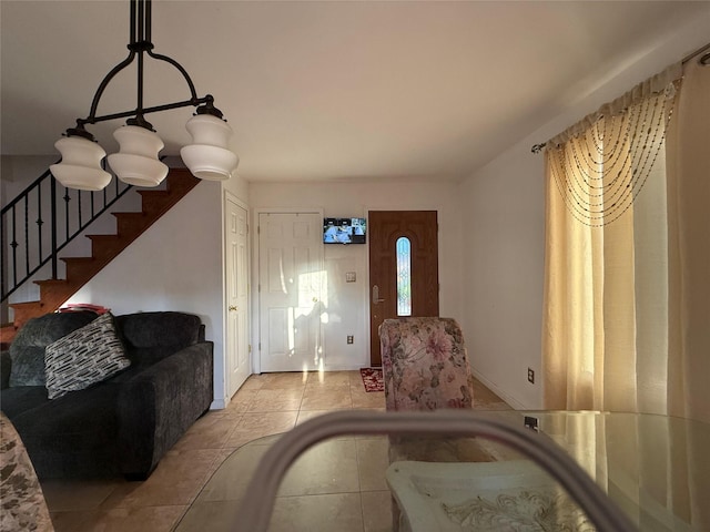 616 Port Richmond Ave, Staten Island, NY 10302 - tiled living area with stairway