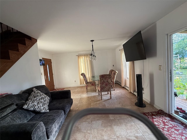 616 Port Richmond Ave, Staten Island, NY 10302 - living room with baseboards and light tile patterned floors