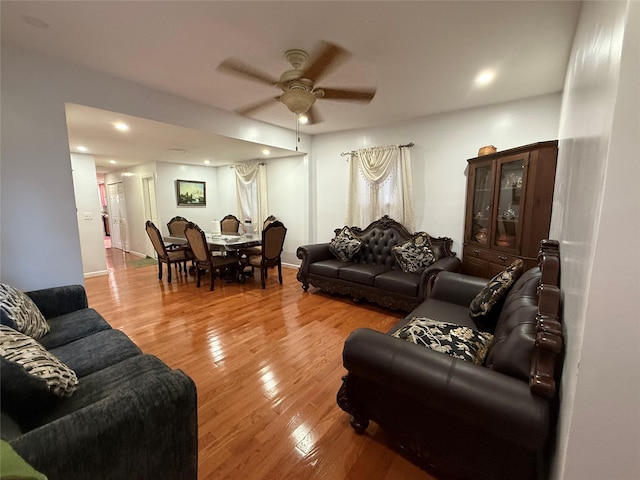 616 Port Richmond Ave, Staten Island, NY 10302 - living room with ceiling fan, wood finished floors, and recessed lighting
