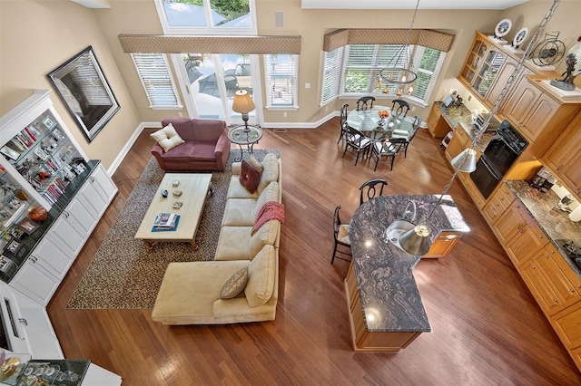 48 Fieldstone Ln, Oyster Bay, NY 11771 - living room with wood finished floors and baseboards