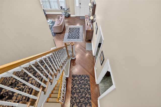 48 Fieldstone Ln, Oyster Bay, NY 11771 - stairs featuring wood finished floors