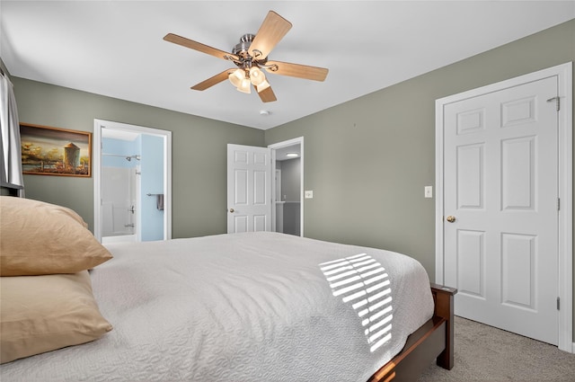 36 Bush Creek Ln, Poughquag, NY 12570 - bedroom featuring carpet, ceiling fan, and ensuite bath