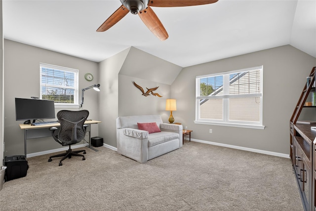 36 Bush Creek Ln, Poughquag, NY 12570 - carpeted office space with vaulted ceiling, healthy amount of natural light, and ceiling fan