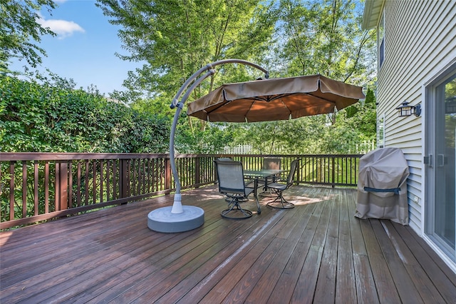 36 Bush Creek Ln, Poughquag, NY 12570 - wooden deck featuring outdoor dining space and area for grilling