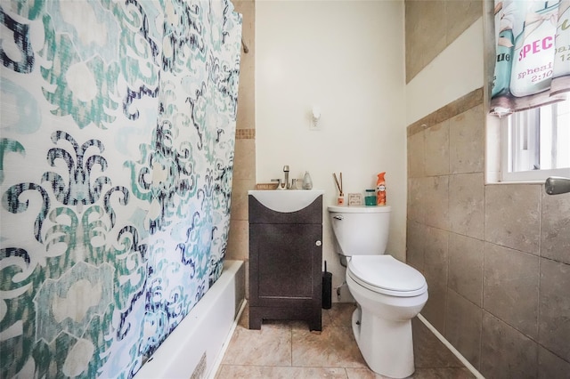 1285A Saint Marks Ave, Brooklyn, NY 11213 - full bathroom with shower / bath combo and tile patterned floors