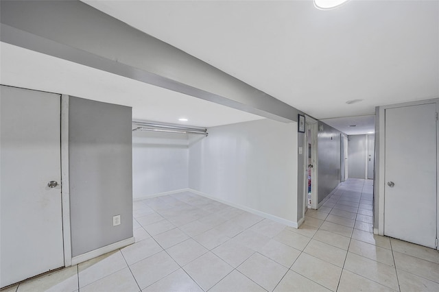 1285A Saint Marks Ave, Brooklyn, NY 11213 - finished below grade area with light tile patterned floors