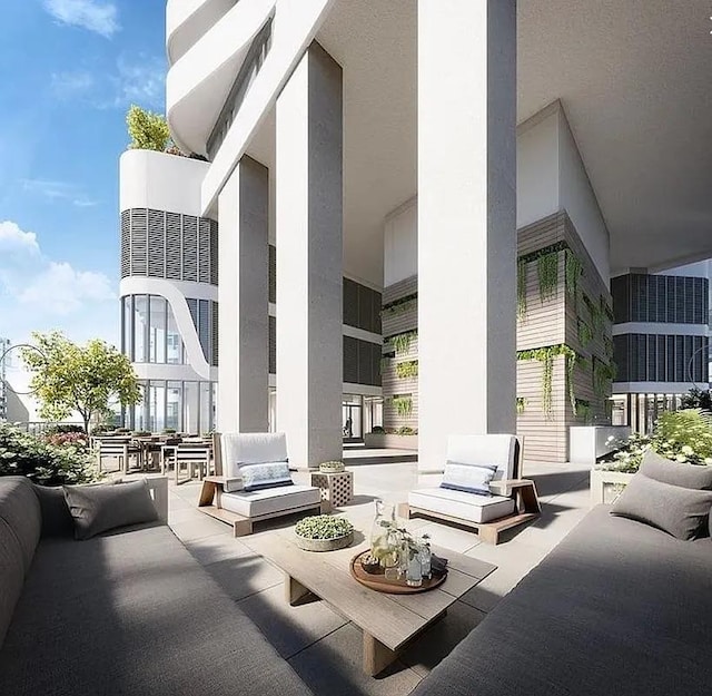 24-16 Queens Plz S Unit 4J, Long Island City, NY 11101 - common area with a towering ceiling