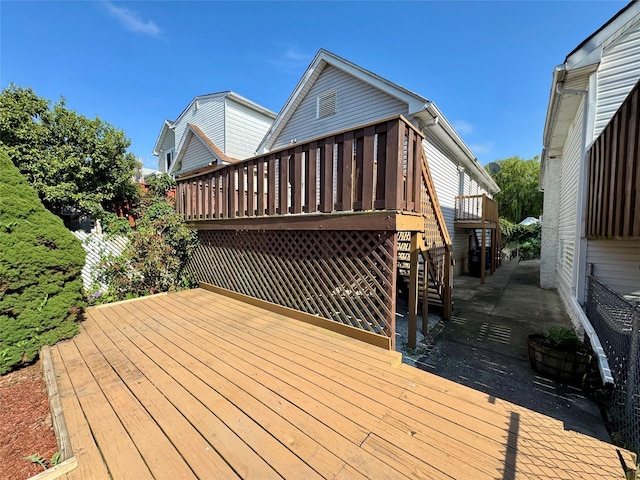 10221 Davenport Ct, Howard Beach, NY 11414 - wooden terrace featuring stairway