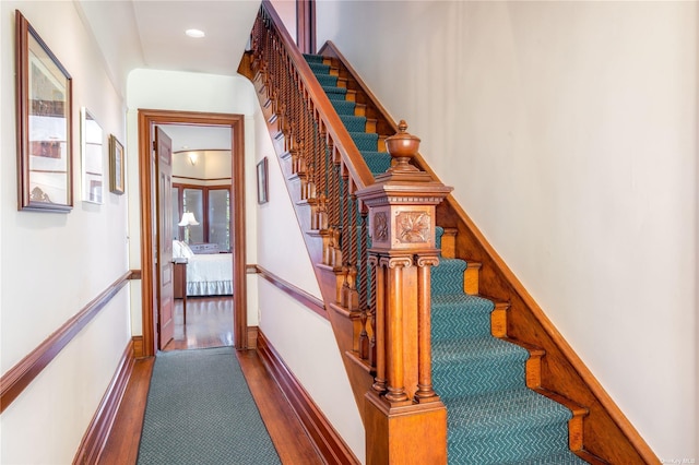 9 Convent Ln, Center Moriches, NY 11934 - staircase featuring wood finished floors and recessed lighting