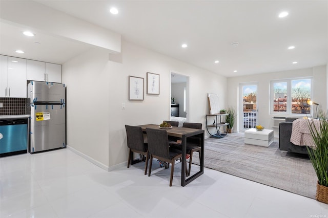 91-23 Corona Ave Unit 2B, Elmhurst, NY 11373 - dining area with recessed lighting and light tile patterned floors
