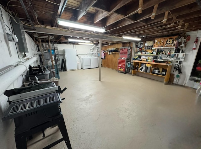 3805 Mansfield Dr, Seaford, NY 11783 - unfinished below grade area with washing machine and dryer