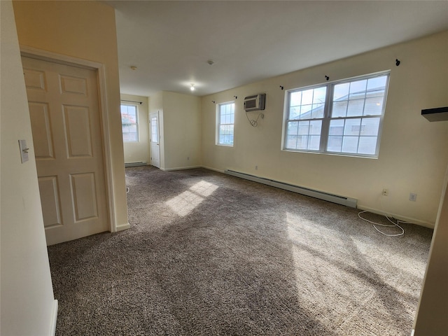 47 Pipetown Hill Radl, Nanuet, NY 10954 - spare room featuring baseboard heating, a wall mounted AC, carpet floors, and a baseboard radiator