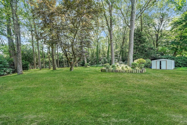 203 Deer Park Rd, Dix Hills, NY 11746 - view of green lawn featuring a shed