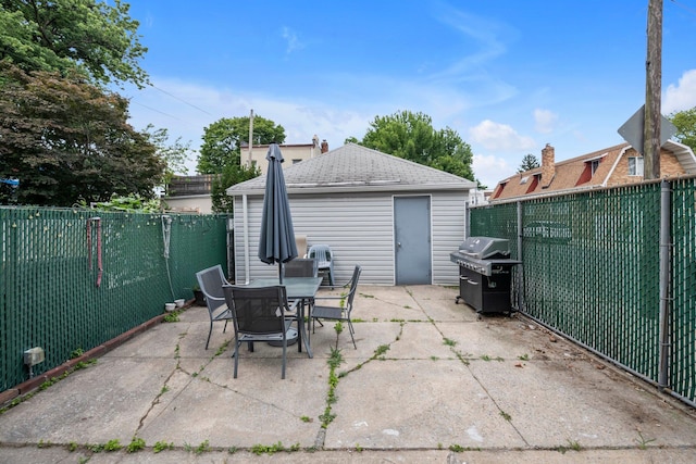7609 79th St, Glendale, NY 11385 - fenced backyard featuring area for grilling, a patio area, and outdoor dining space