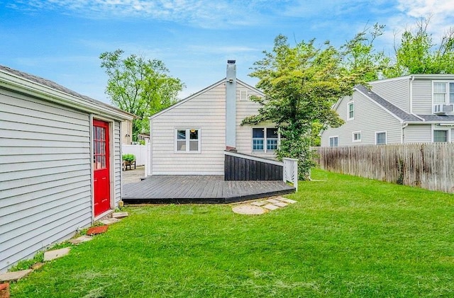 24 Lowerre St, Babylon, NY 11702 - rear view of house featuring a fenced backyard and a wooden deck