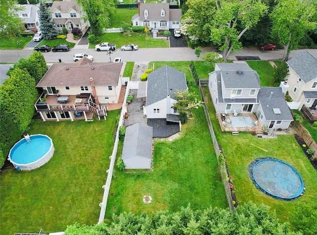 24 Lowerre St, Babylon, NY 11702 - aerial view of residential area with a pool