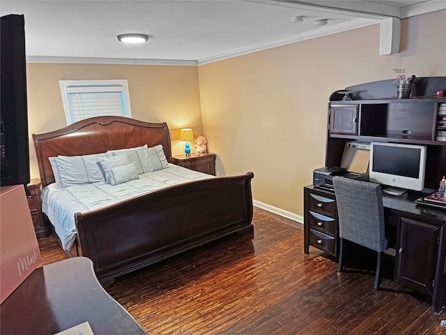 41 School St, Cortlandt Manor, NY 10567 - bedroom featuring ornamental molding, hardwood / wood-style floors, and an office area