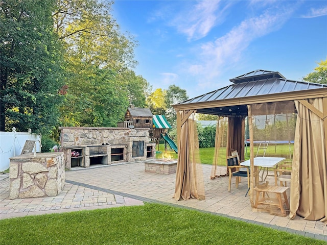41 School St, Cortlandt Manor, NY 10567 - view of patio featuring a gazebo