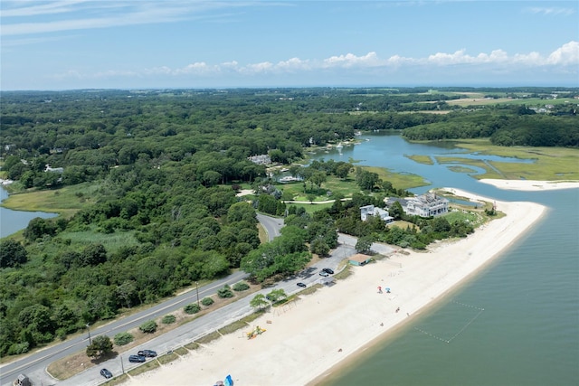 2860 Pine Tree Rd, Cutchogue, NY 11935 - drone / aerial view of a nearby body of water and a heavily wooded area